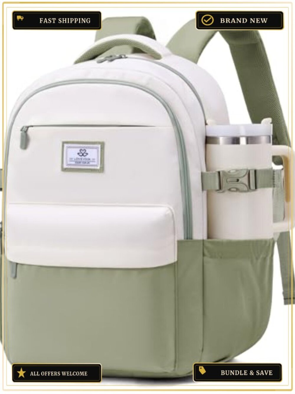 Laptop Backpack for Women, Travel Bookbag, Fits 15.6" Laptop, 14 Pockets,